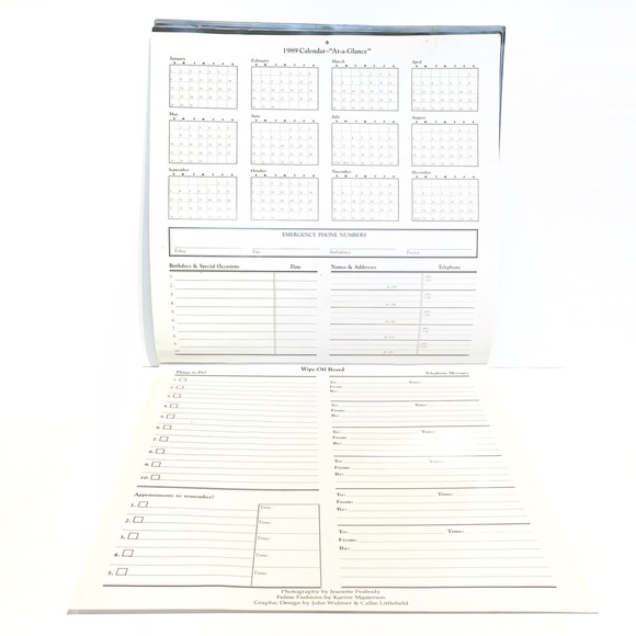 Vintage 1989 Calendar Pictures of Cats Dressed Up in Clothes Kitty Cute Kitten - Picture 15 of 16